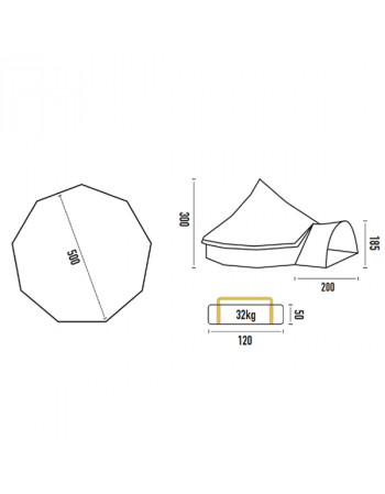 Tente tipi camping - Gobi 10 plus