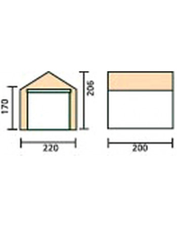 abri cuisine pour camper : plan de coupe