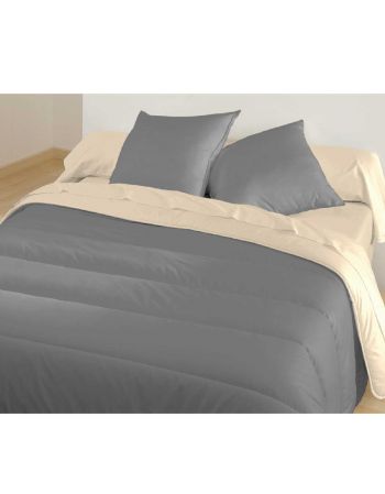 Couette bicolore Graphite/Beige - 140 x 200