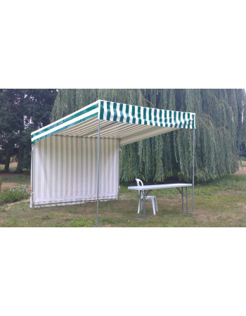 STAND 300 MODULAIRE BLANC 3 m x 3 m                                     Armature + Toiture + Mur arrière 