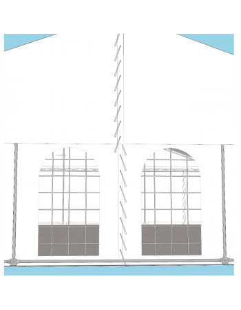 Mur Pignon Central 3,30m fenêtres italiennes Blanc SUPER EVOLUTION 10 