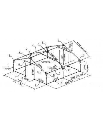 Tente de réception 8x8 - 64 m²