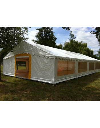 Barnum, tente de réception SUPER PLEIN AIR 8x16 complète - 128 m² - toit blanc