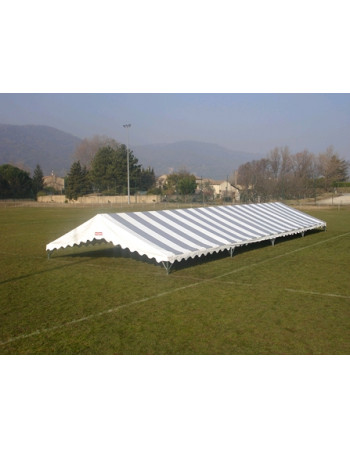 TOIT SEUL RAYE GRIS/BLANC TENTE DE RECEPTION 6x16