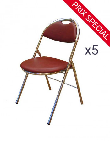 Lot 4 Chaises pliantes Hestia Skaï sans accroche
