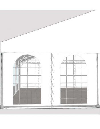 Mur Pignon Latéral 3,40m Fenêtres Italiennes Chapiteau Alu 10 - Super Evolution