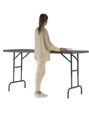 Table Traiteur réglable en hauteur gris foncé