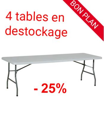 Table rectangulaire pliante polyéthylène 220 x 76 cm