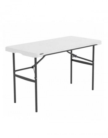 Table rectangulaire pliante polyéthylène 122 x 61 cm - Blanc