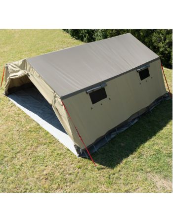 Tente-Polyluxe-550-pignon ouvert avec tapis