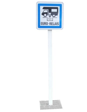 Panneau CE 24 avec mâtpour borne Euro-relais