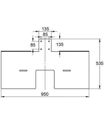 Support de fixation de poids de lestage béton PA _cotes