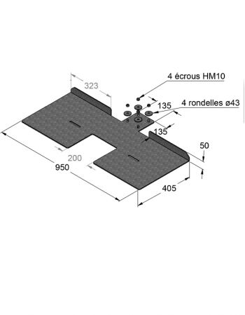 Support de fixation de poids de lestage béton PA 