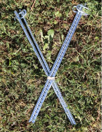 Armature Tente Polyluxe 1100 - piquets pour sangle d'haubanage ø 12 mm longueur 500 mm