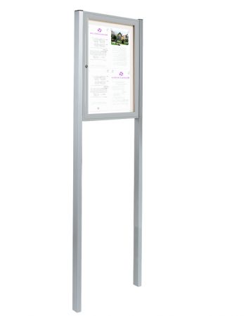 Vitrine 4 A4 sur pieds à sceller - Anodisé