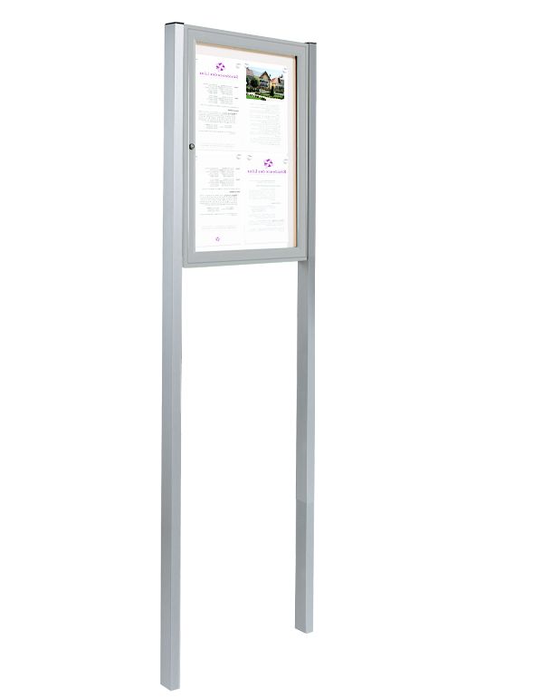 Vitrine 4 A4 sur pieds à sceller - Anodisé Vitrine 4 A4 sur pieds à sceller - Anodisé