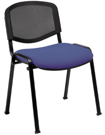 Chaise Iso Tissu - Dossier résille noir - bleu