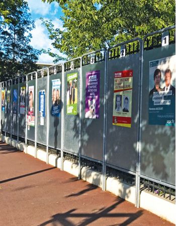 Panneau électoral tube rond