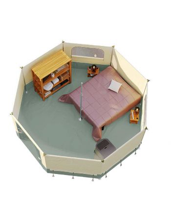 Tente yourte Steppe-vue dessus-intérieur