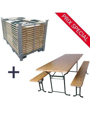 Lot 15 ensembles brasserie Tolède 200x70 + rack