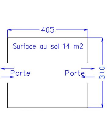Grande tente dortoir Esterel 8 - surface au sol