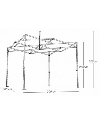 Armature barnum pliant Plume Luxe 3x3 - filaire