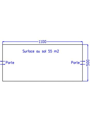 Tente marabout Polyluxe 1100 - surface au sol