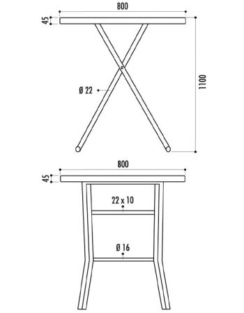 Mange-debout pliant Ø 80 cm gris clair