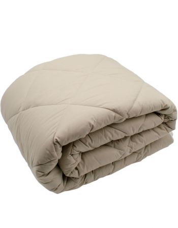 Couette ignifugée en fibres recyclées 250 g/m² - Galet/Taupe - pliée