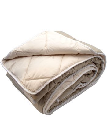 Couette ignifugée en fibres recyclées 250 g/m² - Galet/Taupe - pliée