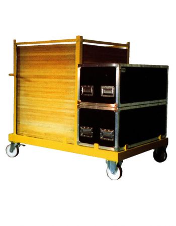 Piste de danse modulable démontable décor parquet bois professionnelle - chariot et flight-case pour 