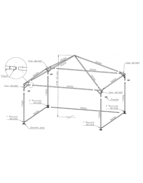 Tente Chapiteau 4x4 M