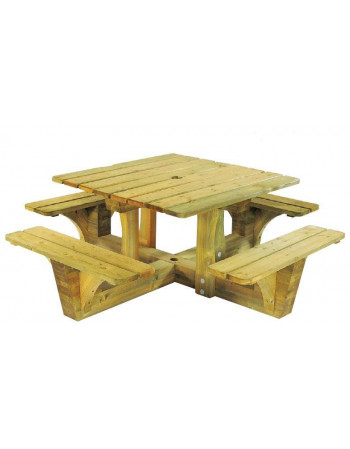 Table pique nique ronde bois BANON pour collectivité ou professionnel