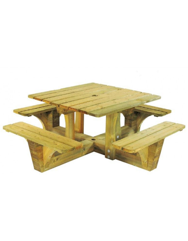 Table pique-nique pour collectivité, table de pique-nique 10 personnes en  bois