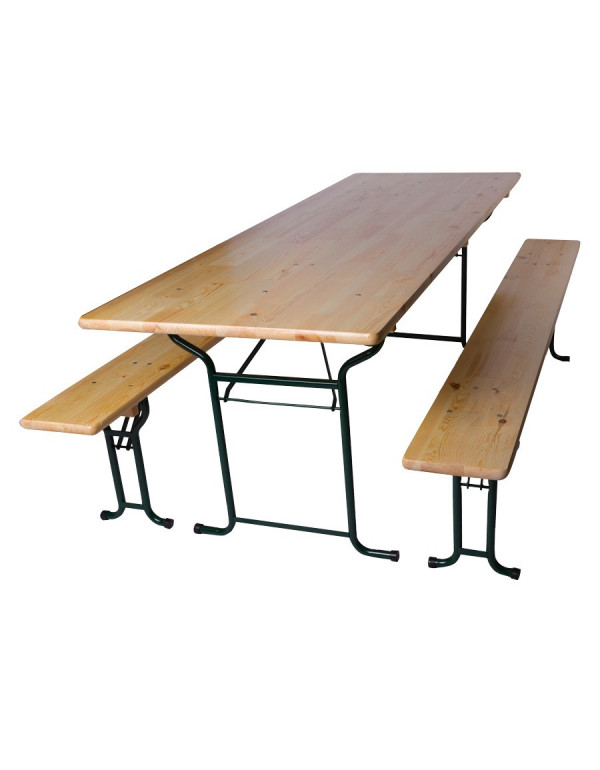 Ensemble brasserie - Tables et bancs pliants en bois