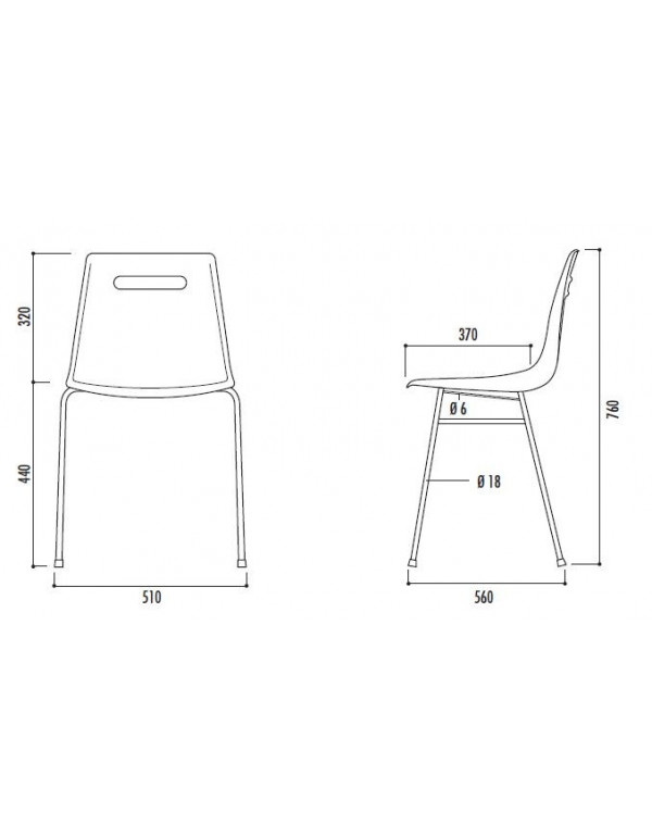 Chaise empilable Campus Assemblable M2