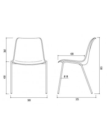 Chaise empilable Parme Assemblable M2