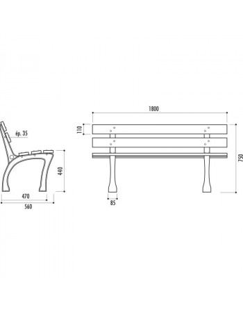 Banc Sofia 180 cm