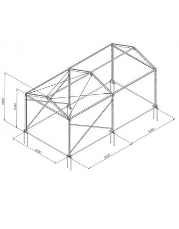 Tente de réception structure Alu 3 x 6 m complète