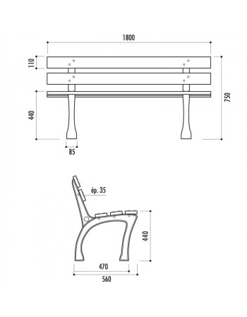 Banc Stuttgart 180 cm