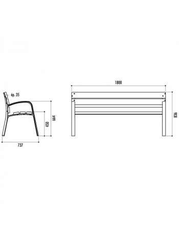 Banc Divio 180 cm