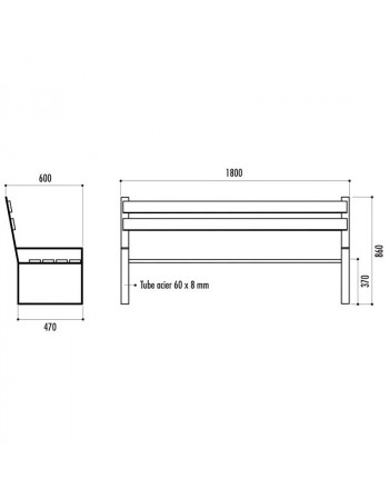 Banc Dinia 180 cm