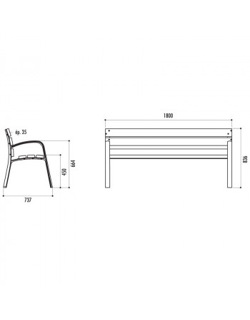 Banc Lutetia 180 cm