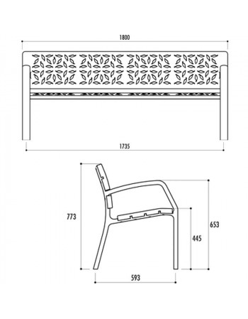 Banc Avenio 180 cm