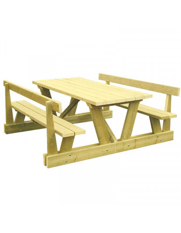 Table pique nique bois extérieur collectivité robuste