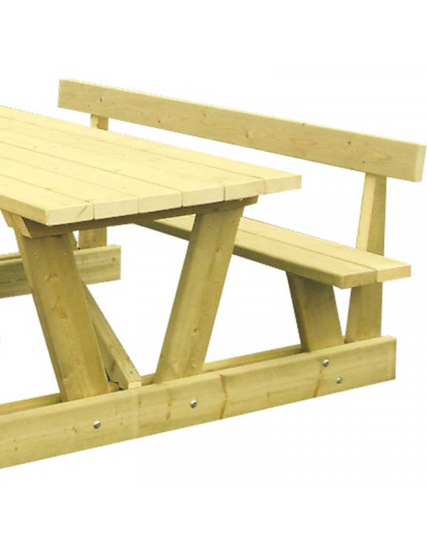 Table De Pique-nique AXI Nori Pour 6-8 Personnes - Plateau Teck Polywood, Bancs Intégrés, 200x190 Cm