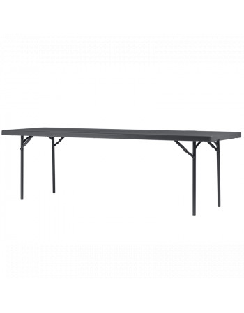 Table rectangulaire pliante polyéthylène 240 x 76 cm - Gris