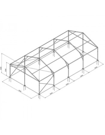 Tente de réception structure Alu 6 x 12 m complète