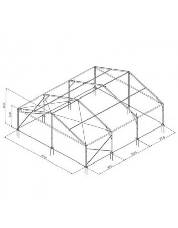 Tente de réception structure Alu 8 x 9 m complète