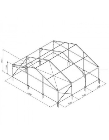 Tente de réception structure Alu 10 x 9 m complète